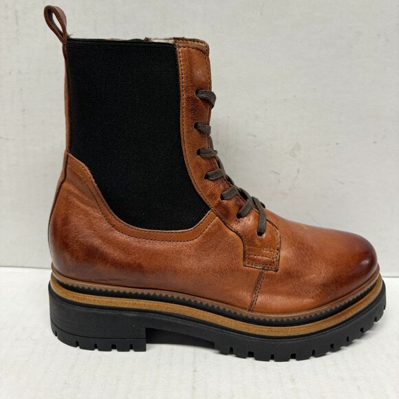 MIZ MOOZ LACE UP SIDE ZIP BOOTS CAMEL 37EU / 7US # Z-24 - Picture 3 of 3